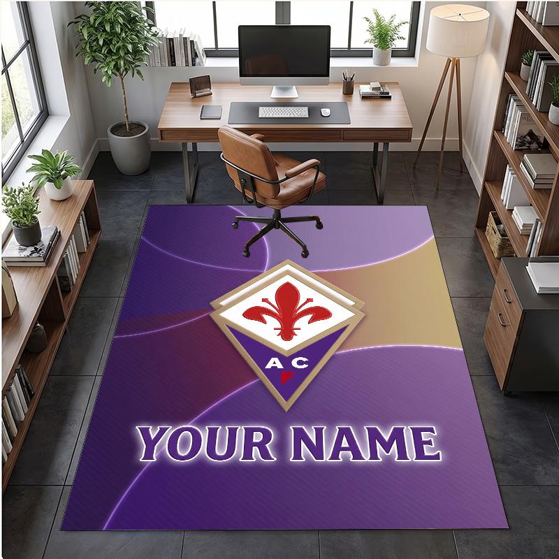 Crystal Velvet Rug Fiorentina FC Print Custom Name Text Floor Mat Home Decor