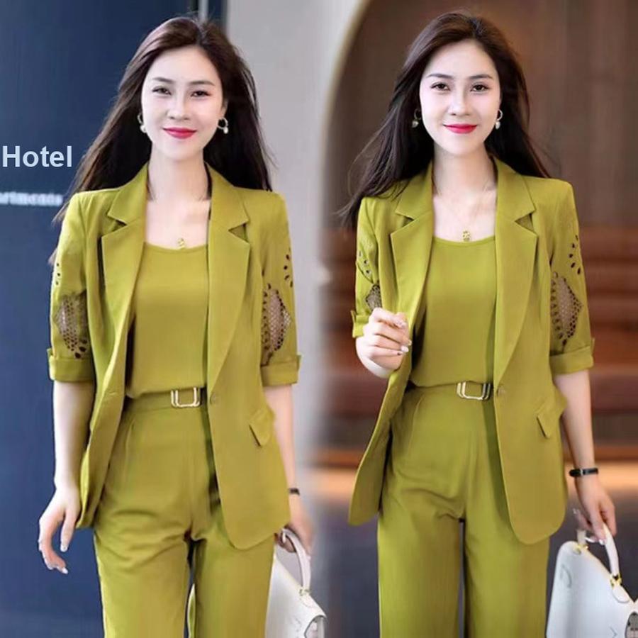 Women's New Fashion Summer Slimming Elegant Haran Pants Suit Set