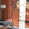 Cowboykaktus Gitarr Bohemia Retro Skira Gardiner Vardagsrumsfönster Tyllgardiner Sovrum Slöjgardiner Dekor Lyxiga Draperier