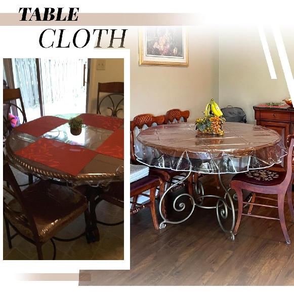 Clear Round Tablecloth 60 inch Waterproof Table Protector Durable Crystal Clear Vinyl Clear Table Cover Round Dining Tablecloth for Protection of