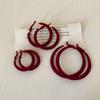 Autumn And Winter Wine Red Velvet Earrings Women'S Light Luxury Retro Elegant Fashion Trend Commuter Versatile Earrings