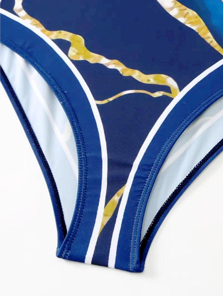 2025 Retro European & American One-Piece Swimsuit with Chiffon Skirt - Conservative & Sexy Design for Women