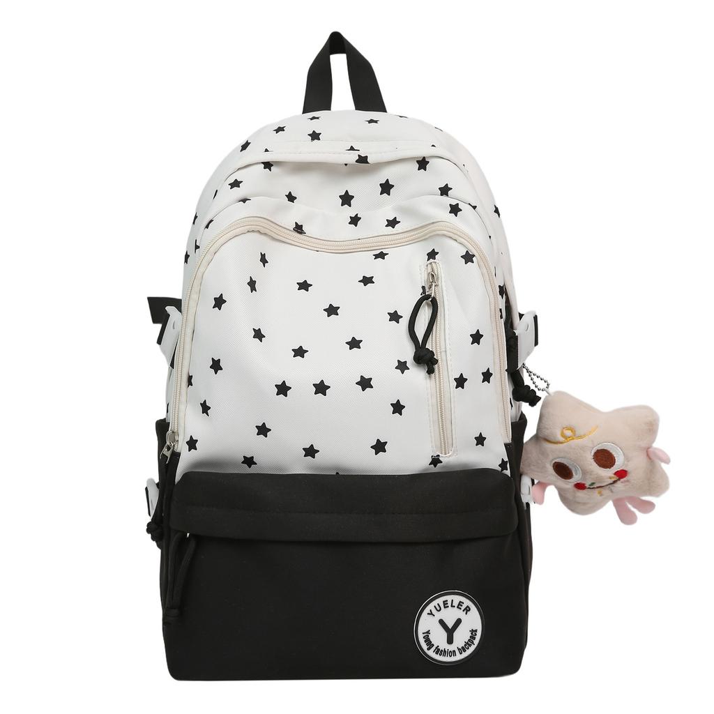 Schoolbagins Style Niche Junior High School Girls Double Shoulder Schoolbag New High Value Large Capacity Versatile Casual Backpack
