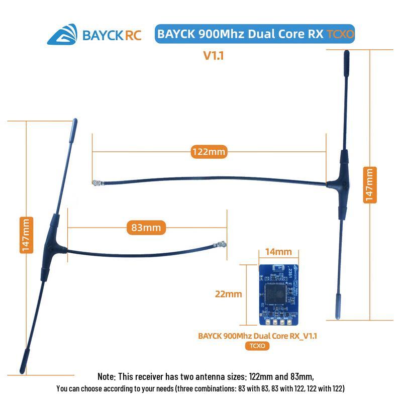 BAYCKRC 915/868MHz Dual Core Diversity Long-Range RX Receiver