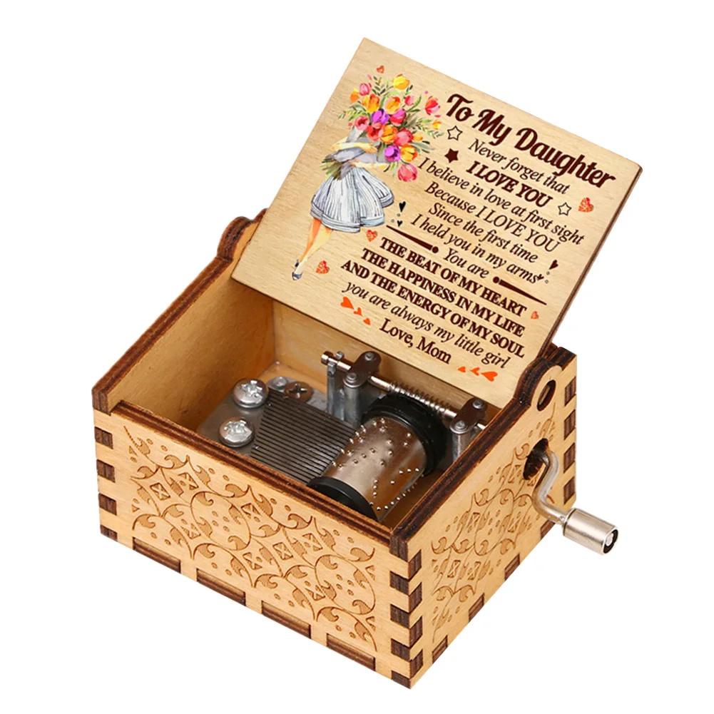 Wooden Hand Crank Music Box Bohemian Rhapsody Theme You Are My Sunshine Music Box Musica Theme Birthday Christmas Gift