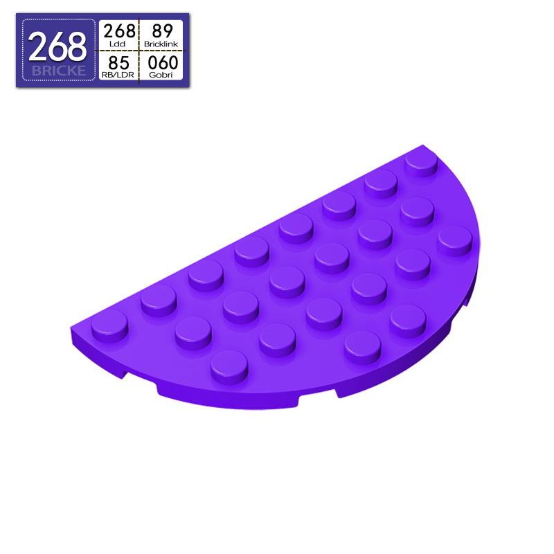 BRICKE 4x8 Half Round Plate, Compatible with LEGO 22888 Building Blocks, Loose Parts for Educational Use. Piece