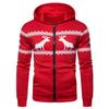 Autumn Winter Men's Christmas Zip Up Coat Plus Size Hoodie Outdoor Zipper Cardigan Jacket Sportwear Sweatshirt
