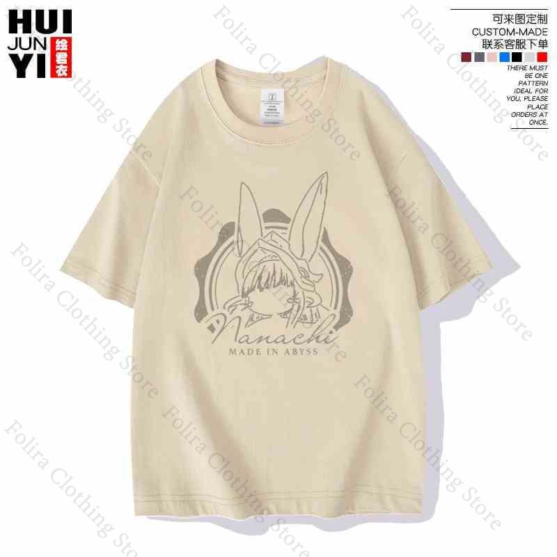 Anime Made in Abyss Series Nanachi Print Tshirt Cotton Summer Tops Short Sleeve Tee Casual Clothes for Unisex Women Tshirt