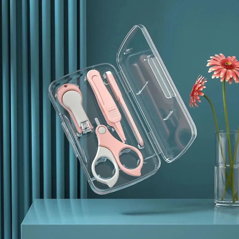 Newborn Baby Nail Scissor Baby Nail Care Tool Kid Safe Portable Nail Clipper Trimmer Tweezer with Box Children Manicure Kit