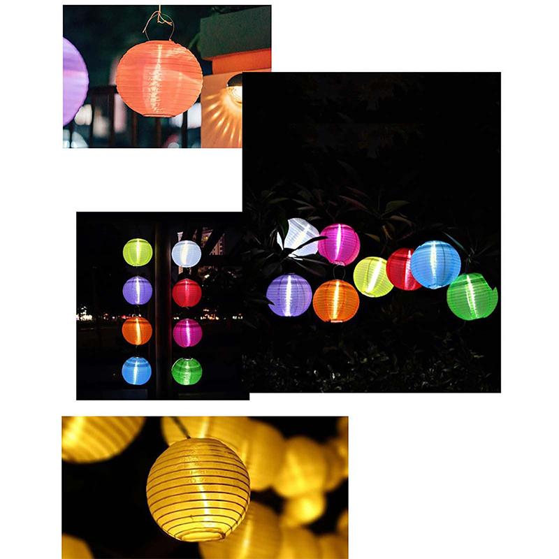 12 Inch Waterproof Solar Powered Lanterns Chinese Lantern LED Lamp Outdoor Decoration Balls Light Solar Lantern Party Decoration