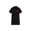 MLB Boston Red Sox Logo Embroidered Casual Loose Comfortable Sports Short Sleeve Dress Women Dress Black 3FOPH0133-43BKS