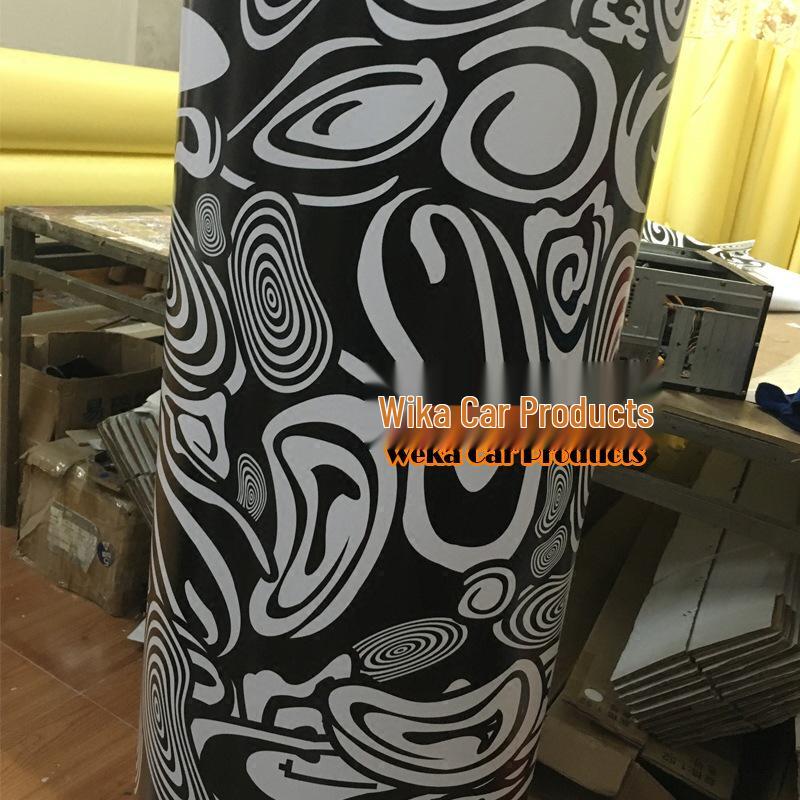 Black & White Zebra Checkered Car Camouflage Wrap Film