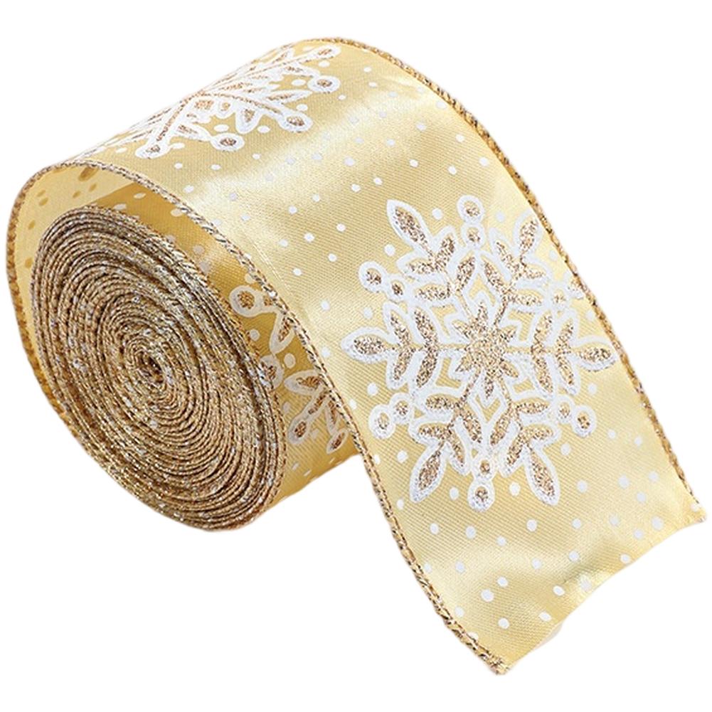 Snowflake Pattern Ribbon Christmas Ribbon Holiday Decor Enhancer Intricate Snowflake Designs Bow Making Materials Home 6.3cm*2m