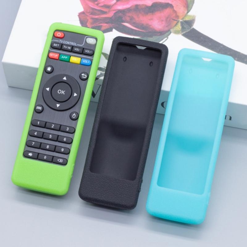 Silicone Cover for DOMYBOX DB52C7 Remote, Textured Grip Sleeve with Wrist Lanyard and Button Window for Home Use