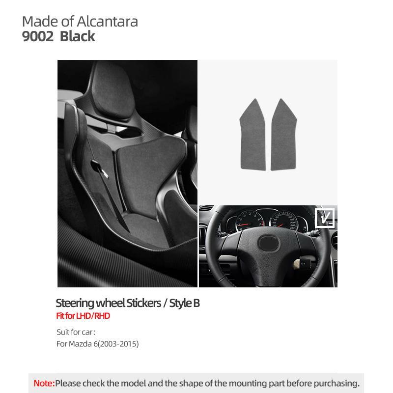 Betterhumz For Mazda 6 2003-2015 Made of Alcantara Auto Steering Wheel Panel Button Trim Sticker Tuning Car Interior Accessories
