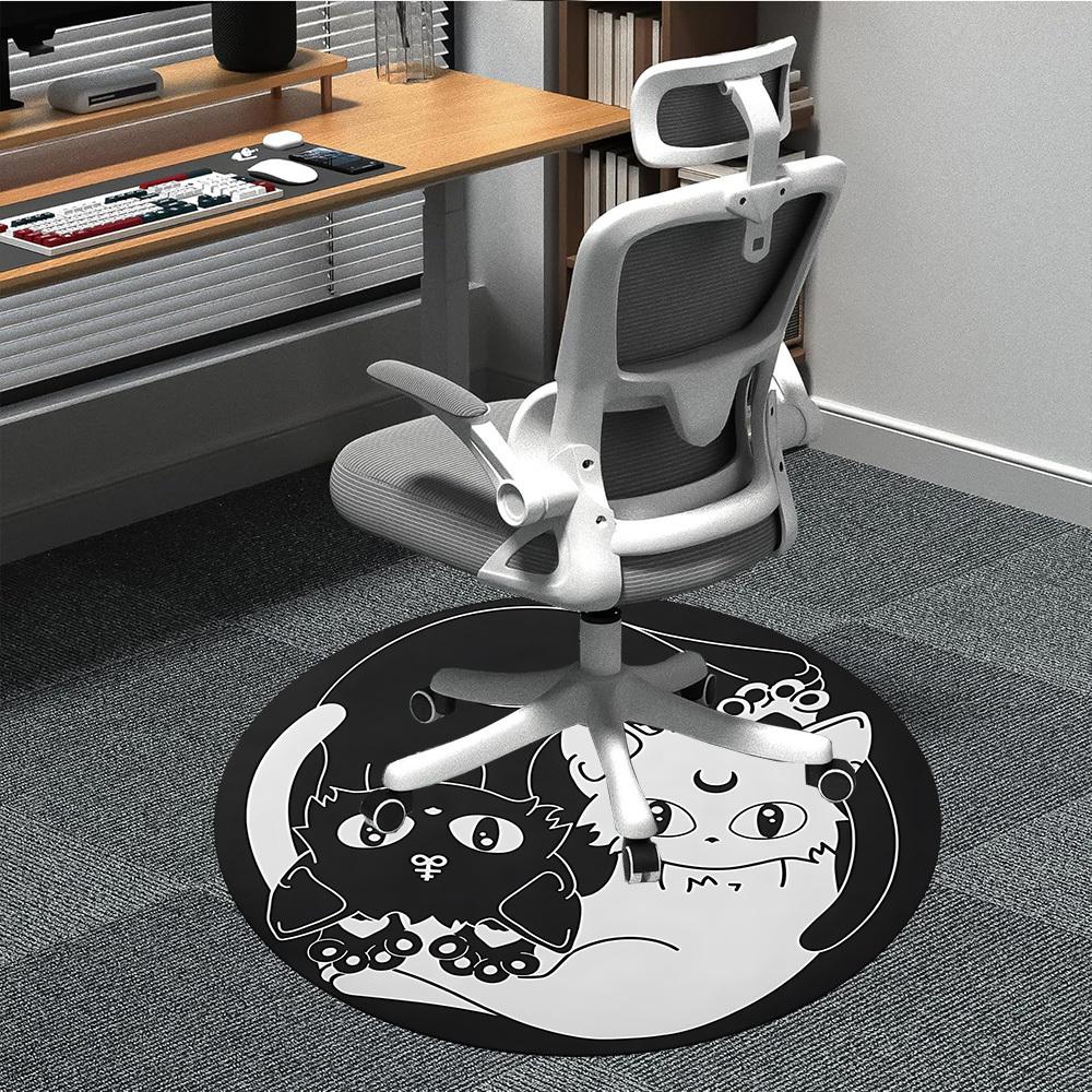 

1pc Gothic Cats Chair Carpet for Office Non-Slip, Machine Washable Rug for Office, Room - Holiday Decor, Machine Made yy251016082 80cm by 80cm
