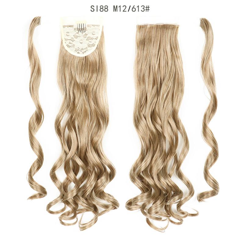 LISI HAIR Long Ponytail Synthetic Wig Pack In Clip Hair Extension Ombre Black Gold Brown Ponytail