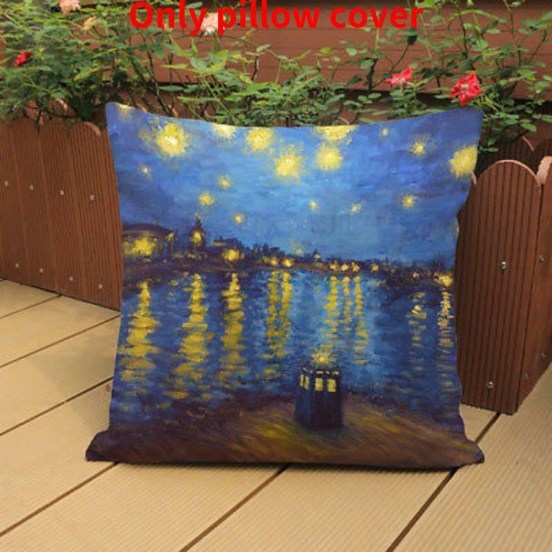Moderne Künstlerische Ölmalerei Gedruckter Kissenbezug aus Baumwollleinen für Sofas und Autos