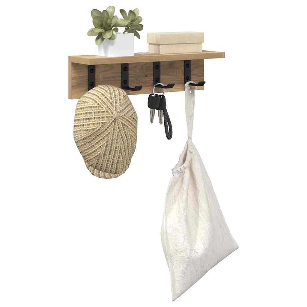 Wall Mounted Nightstand Artisan Oak Finish 40 x 10.5 x 10.5 cm