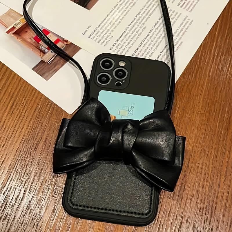1pc Bow Cross-Body Phone Case – Backpack-Type Rope Design, Compatible with Apple IPhone 14