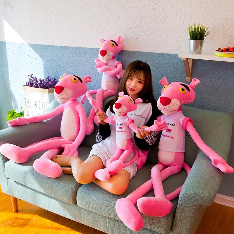 Peluche Pantera Rosa, Adorabile Morbido Peluche Leopardo a Pelo Corto, 60/80/100 cm