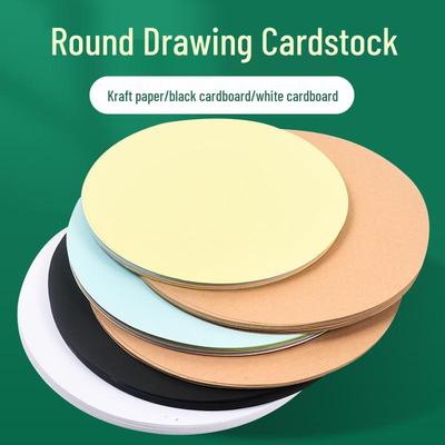 Round Black & White Thick Cardstock for Kindergarten Crafts & Art Projects