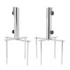 Patio Umbrella Stand Adjustable Umbrella Inground Stainless Steel Stand with 4 Spikes for Park Beach Garden