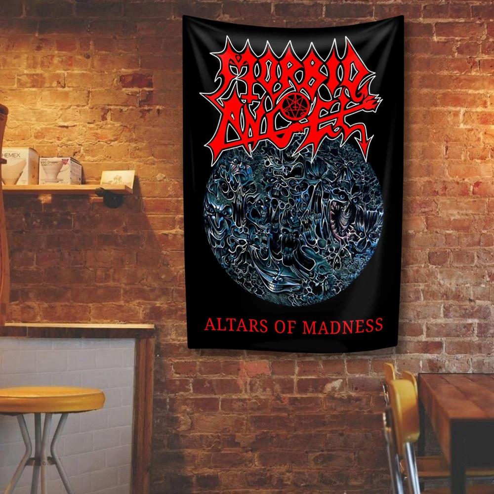 

MMorbid Angels Heavy Rock Band Tapestry Polyester Digital Printing Background For Bedroom Wall Art Out Door Flag Concert Banner 74x94cm(29x37in)