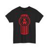 Red Print Semi Truck Logo Trucker Driver Unisex Heavy Cotton TShirt