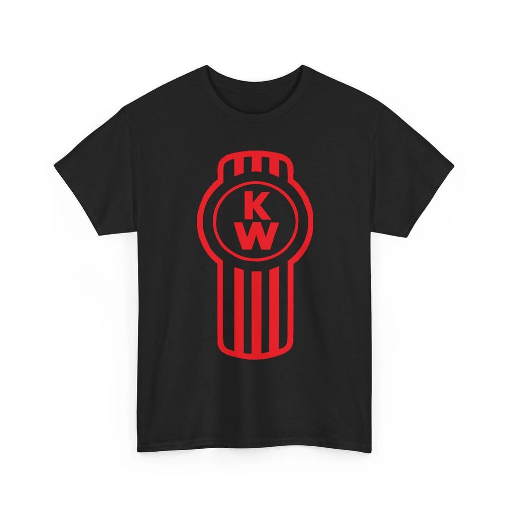 Red Print Semi Truck Logo Trucker Driver Unisex Heavy Cotton TShirt