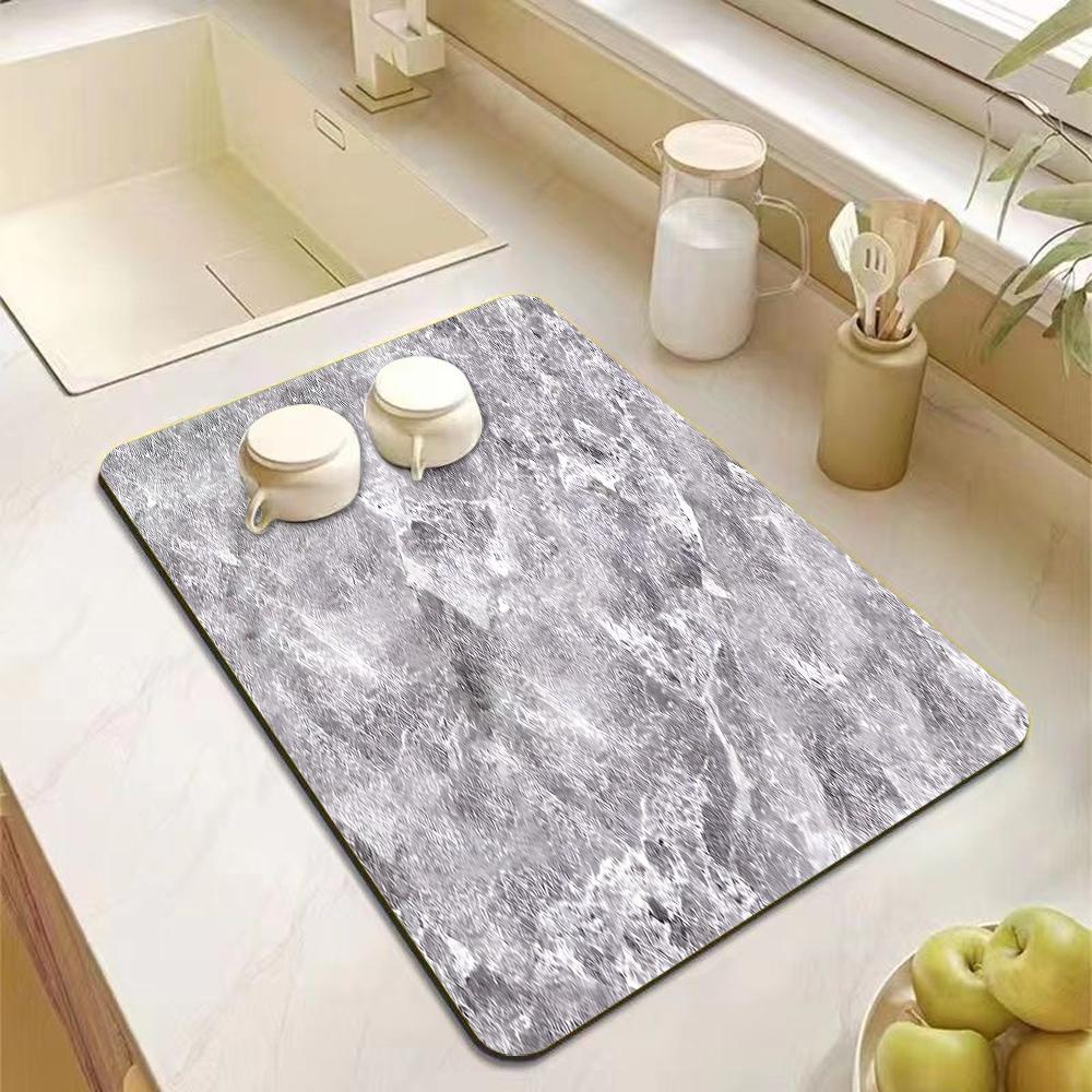 

Marble Texture Print Absorbent Carpet Non-slip Mat for Bathroom Kitchen Bedroom Living Room Entrance Home Decor 40x60cm