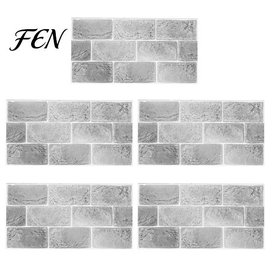 Waterproof Wall Decals for Kitchen 5Pcs Vintage Brick Tile Stickers, Oil?Proof Wallpaper, Peel Oil Proof Stickers Bathroom & Stick Backsplash Living