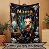 Custom Name Personalized Betty Boop Print Blanket, Home Decor, Bedroom, Sofa, Camping, Couch, Gifts for Birthday Christmas