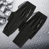 Men's Summer Ice Silk Elastic Men's Casual Pants Versatile Straight Sports Quick Drying Fattened Plus Long Pants Boys