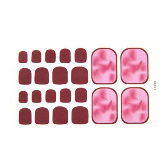 Heart Moon Leaf Waterproof Toe Nail Stickers Full Cover Decals Adhesive Wraps