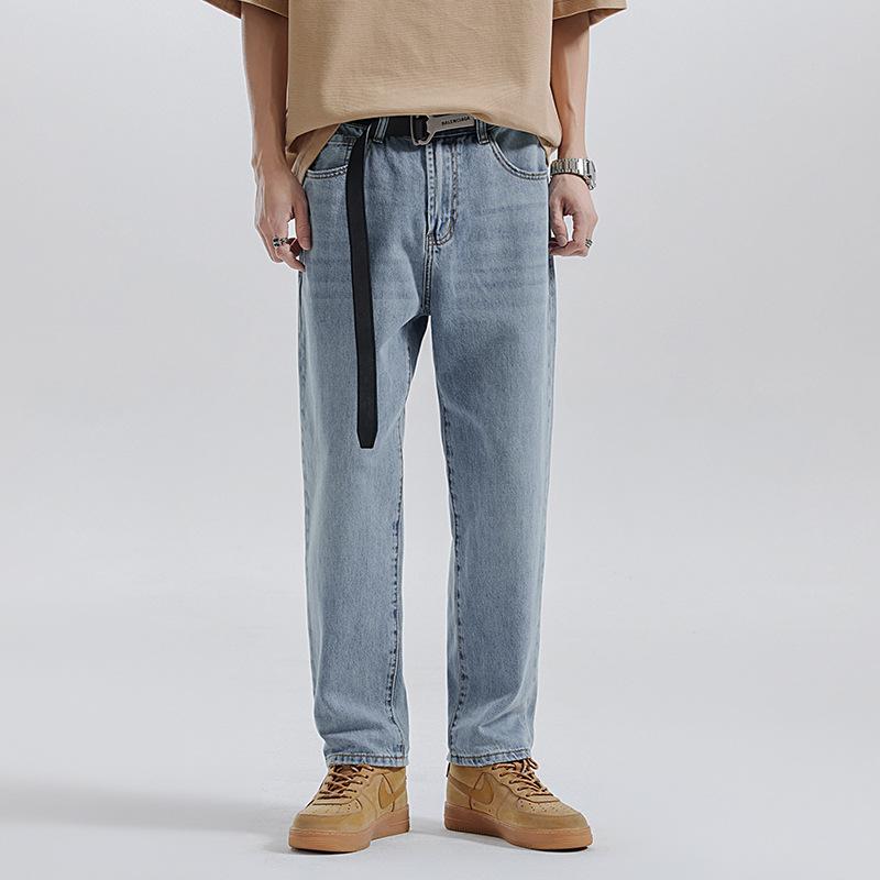 Spring and Summer Simple Cone Jeans Versatile Simple Jeans Men's Loose Trousers
