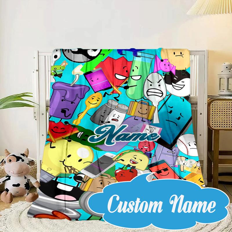 Custom Name Cartoon Dream Island Blanket bed sofa Blanket Flannel Blanket for Camping, Hiking, Picnic Essentials,gift for Fan family