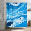 Blue White Shower Curtain Watercolor Blue Bath Decorative Fabric Polyester Waterproof Rain Drop Resistant for Bathtub Doors Size