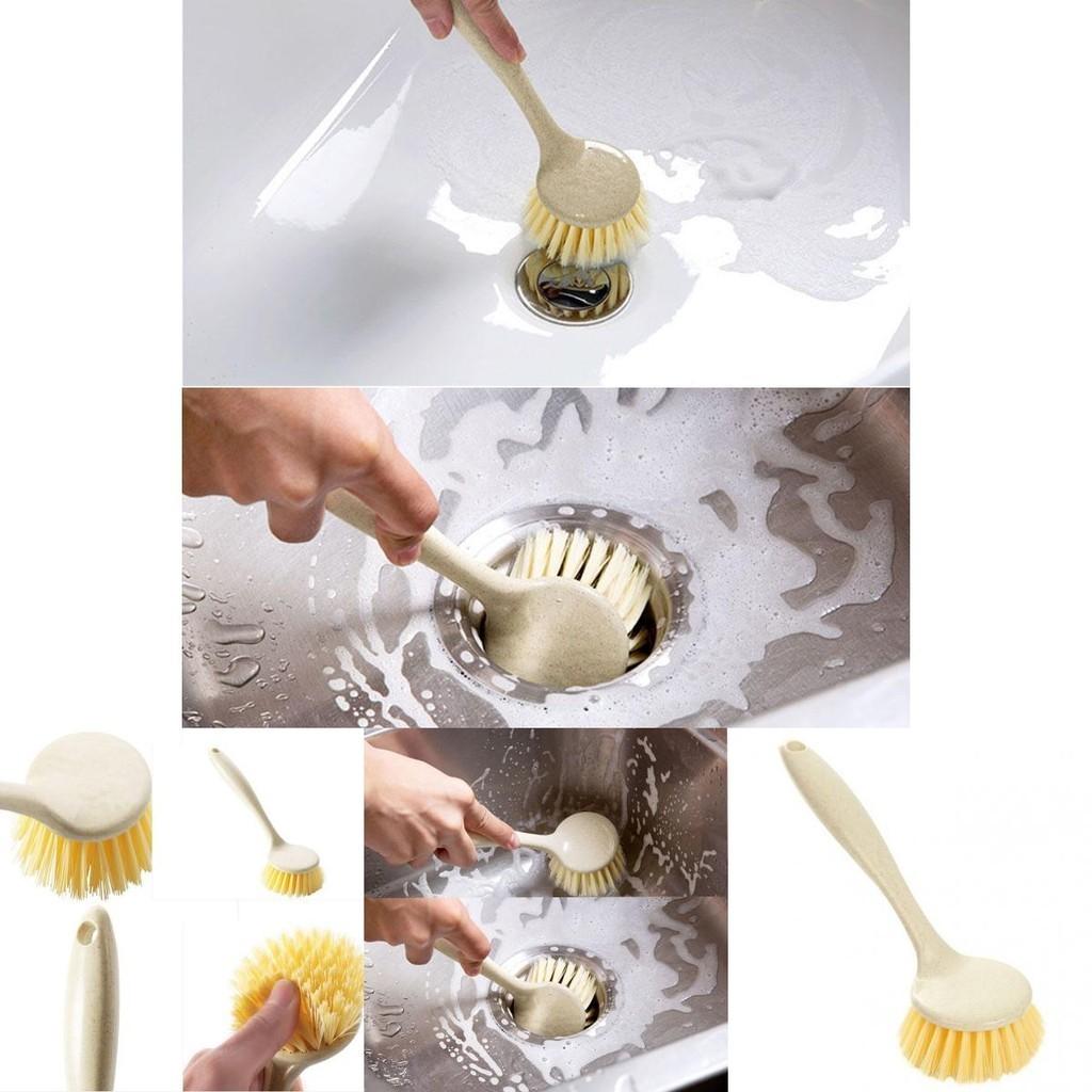 Versatile Long Handle Kitchen Cleaning Brush Perfect For Dish Washing And Pot Care