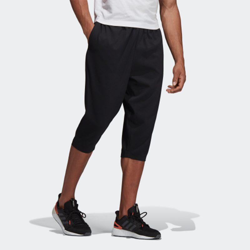 Adidas Knitted Sweatpants Men's Black Thin Tapered Pants DQ3107