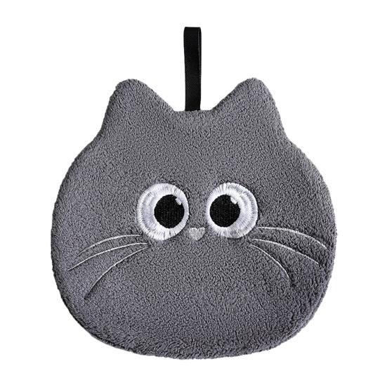 Cartoon Hand Towel Soft Absorbent Towel with Embroidered Eyes Kids Cute Hand Towel with Hanging Loop for Kitchen Bathroom