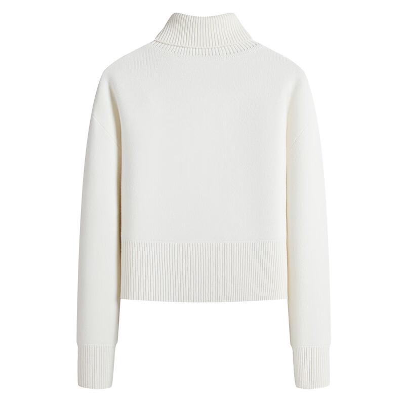 Navigare Women's Full Wool Double-Zip Knit Cardigan Jacket