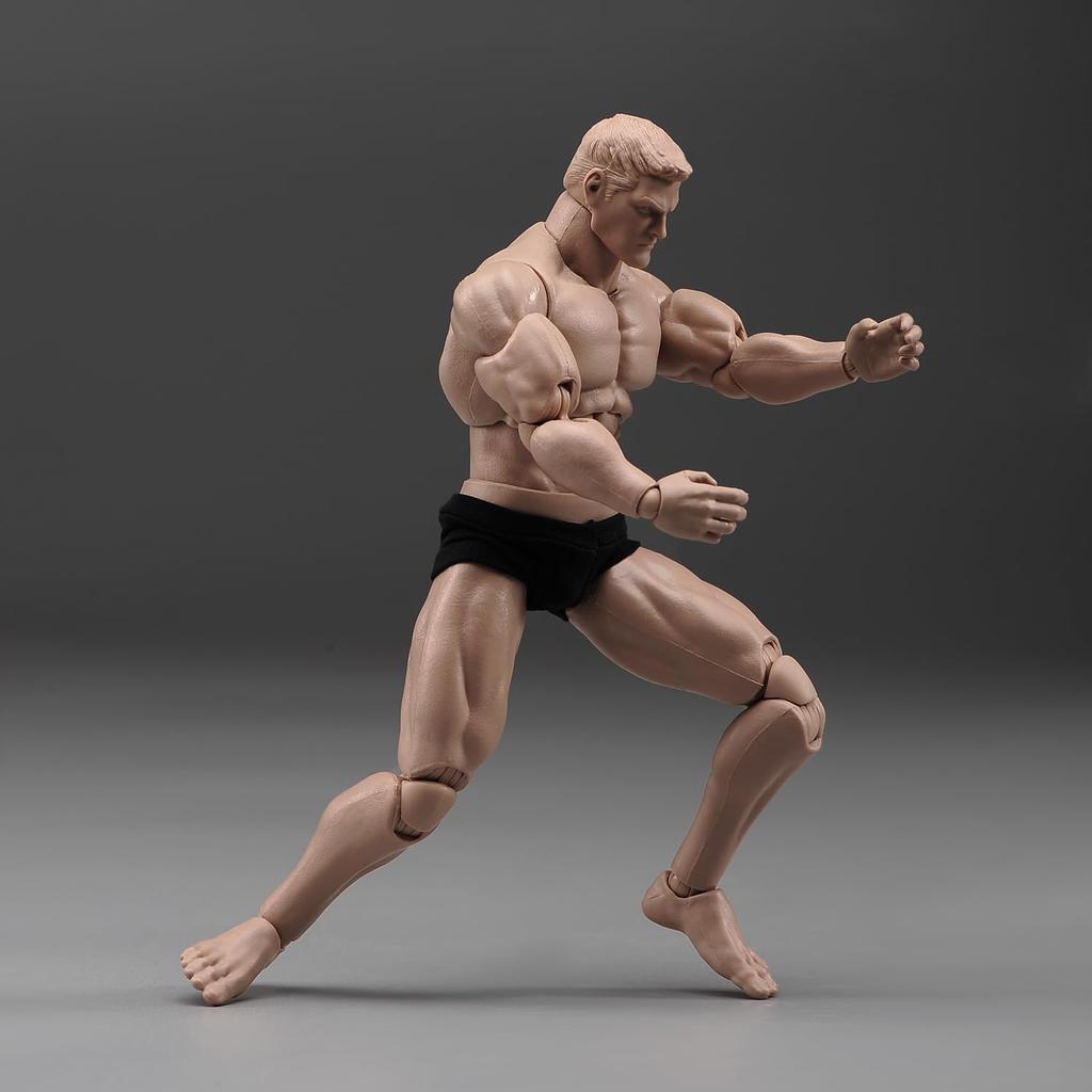 Scale Action Male Body Normal White Muscular Male Body Flexible Miniature Action Figure Body Doll Collection 1/12 Figure, 6-Inch Model, Skin, Model,