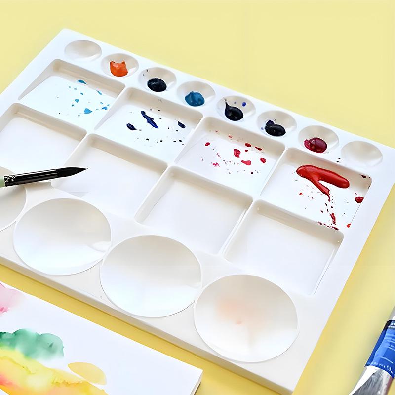 Color Palette with 20 Large Grids, Easy to Clean, Art Class Paint Tray