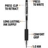 Inc. ClipClicks Retractable Ballpoint Pens - Bulk 1.0-mm Medium-Point Pen Set With Comfort Grip for School, Office, Writing, and Journaling, 50