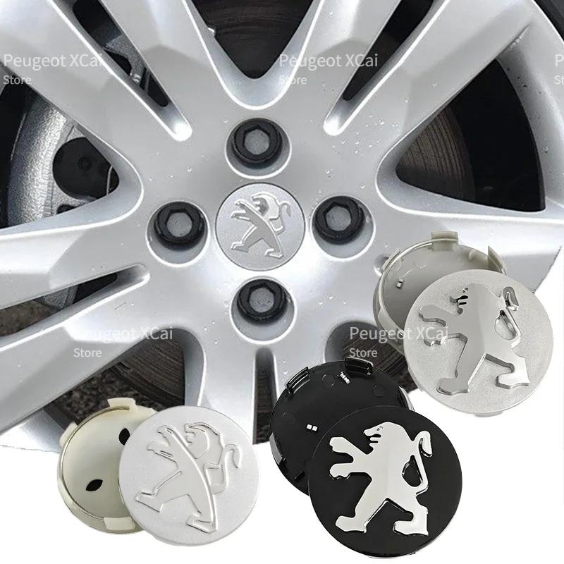 2026 Hot Car Sticker 4pcs 60mm Car Wheel Center Caps for Peugeot 4008 5008 RCZ 107 207 307 301 108 408 4007 HX1 SR1 EXALT car ac