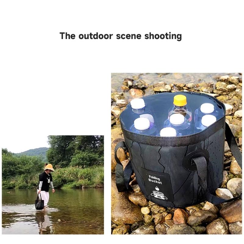 Cubo Plegable Palanganas de Viaje para el Hogar Contenedor de Agua Palanganas Portátiles Bolsa Plegable para Almacenamiento de Agua para Exterior Interior