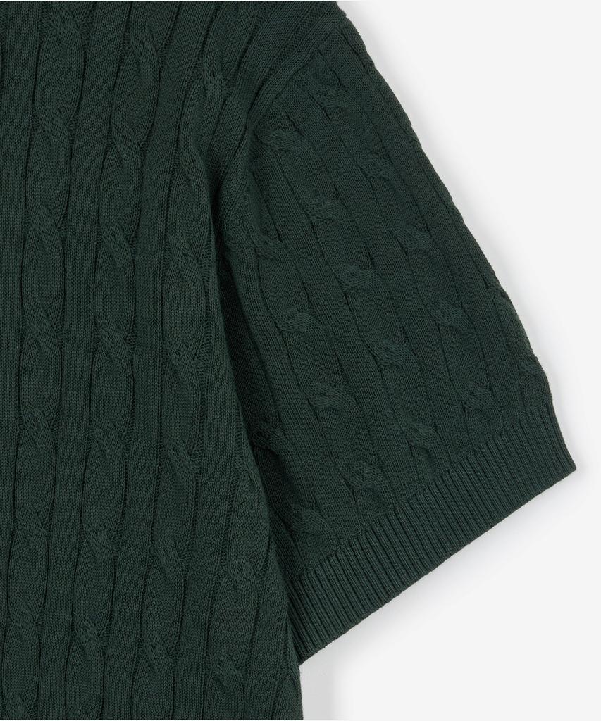 Tienjiti Cable Polo Washable Knit (Green) Tnsw6E206E2