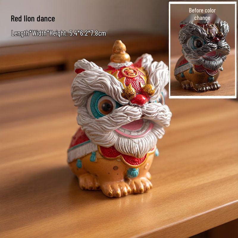 Color-Changing Lion Tea Pet for Wealth & Luck – Home Decor for Housewarming & Living Room