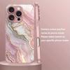 Advanced Marble Pattern Pink Metallic Paint Glass Hard Phone Case For iPhone 17 16 Pro Max 15 14 Plus 13 12 11 16E 17Air Cover